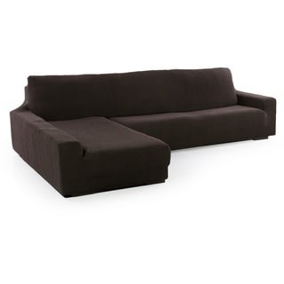 SOFASKINS® super elastischer Chaise Longue überzug, Sofabezug Linke Lange Armlehne, Sofa überzug atmungsaktiv, bequem und langlebig, Kompatible Abmessungen des Sofas (210-340 cm), Farbe braun