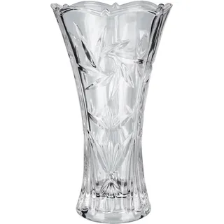 Belle Vous Kristallklare Glasvase Gross - 23,5 cm - Deko Blumenvase Modern für Zuhause, Wohnzimmer, Büro & Hochzeitsdekoration oder als Vase Glas Geschenk
