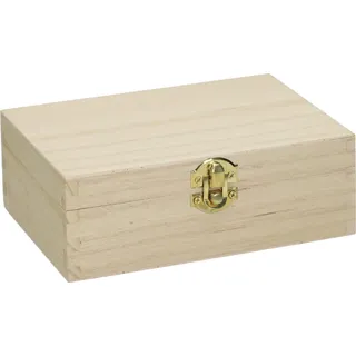 Holzkartenkiste mit 2 Fächern und Klappdeckel - Weiß