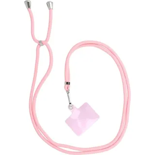 Anhänger kompatibel mit Smartphones mit einstellbarer Länge / Kabellänge 165cm Kordel (max 82,5cm in Schleife) / für Schulter oder Nacken - pink - Rosa