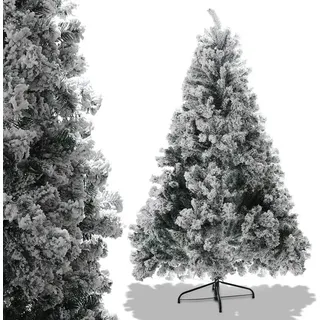 Yakimz 150cm Künstlicher Weihnachtsbaum mit Schnee, 550 PVC Nadeln & Metallständer, Tannenbaum, Christbaum, Schnellaufbau Klappsystem - Grün