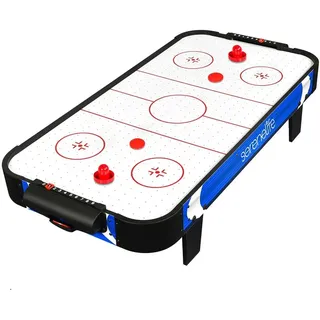 SereneLife Airhockey Tisch mit Luft – Air Hockey Spieltisch ideal als Gamer Tisch – Tischhockey für lustige Tischspiele mit Airhockey Pucks & Schieber – Robuste Air Hockey Tische Kinder & Erwachsene