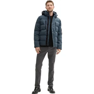 Tom Tailor Herren 1041323 Pufferjacke mit abnehmbarer Kapuze, - Blau L