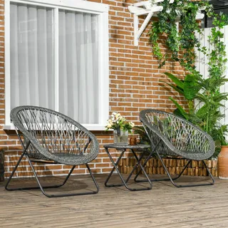 Gartenmöbel-Set - Terrassenmöbel-Set - Balkonmöbel-Set - Gartenmöbel - Set für 2 Personen - Stahlrahmen - Klappbar