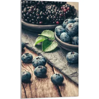 Herdabdeckplatte 30x52 Glaskeramikkochfeld Abdeckung Spritzschutz Glasplatte Deko Schneidebrett, Blaubeeren Holz
