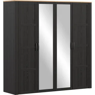 Kleiderschrank FORTE "Bohol", riviera eiche, cabazone eiche, B:215,9cm H:214cm T:59,6cm, Schränke, Kleiderschrank, Höhe 214 cm, Spiegeltüre, SoftClose