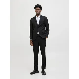 Anzug JACK & JONES "JPRCOSTA SUIT", Herren, Gr. 50, N-Gr, schwarz, Web, Obermaterial: 100% Polyester, unifarben, sehr schmal, Anzüge Anzug, aus Polyester, sehr schmale Passform, mit Reverskragen, Langarm-Sakko, Topseller