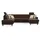 U-Form-Sofa 2-Sitzer Braun