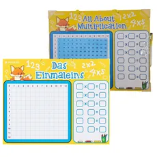 NAVARIS Kinder Lerntafel Multiplikationstafel Lern-Zubehör Lern-Materialien 53345 Gelb/Blau auf Deutsch oder Englisch