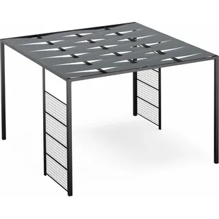 Blumfeldt Pavillon 3x3, Wasserdicht Stabil Winterfest, Pulverbeschichteter Stahlrahmen, PA-Beschichtetes Dach, Integrierte Spalierwand, Einfache Montage, Wetterfest für ganzjährige Nutzung - Schwarz