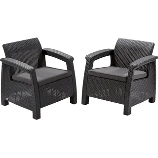 KETER Gartenmöbel-Set Corfu Duo Anthrazit 17/424 - Grau