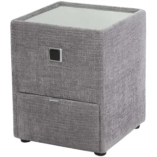 Jockenhöfer Nachtkonsole JOCKENHÖFER GRUPPE "Lancy", grau (hellgrau 330, 29), B:42,5cm H:53cm T:45cm, Glas, Holzwerkstoff, Sideboards, Nachtkonsole, mit LED-Beleuchtung