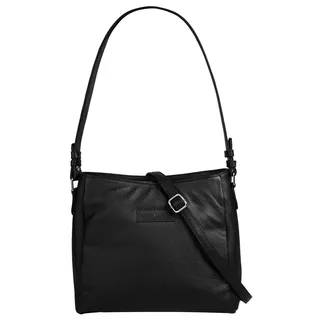 Shopper BRUNO BANANI, Damen, Gr. B/H/T: 27cm x 25cm x 10cm onesize, schwarz, Leder, leicht glänzend, unifarben, Taschen Shopper, echt Leder