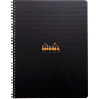 Rhodia 119900C Notizbuch A4, 21 x 29,7 cm, kariert, 90 g, 80 Blatt) 1 Stück schwarz