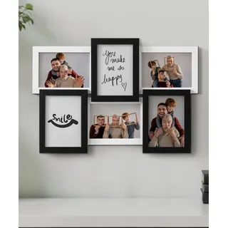 SUMGAR Bilderrahmen Collage 10x15 Schwarz Weiß 6er Set, 10 x 15 Fotorahmen Desktop oder Wand Geschenk Family Hochzeit Muttertagsgeschenk Geschenk für Mama Geschenk zum Muttertag