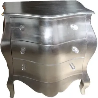 Casa Padrino Barock Kommode Silber 105 x 64 x 92.5 cm - Handgefertigtes Unikat - Silber