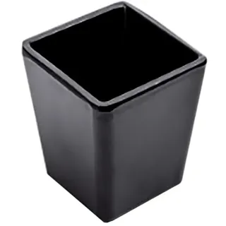 Garcia de Pou 12 Stück - Quadratische Becher 'Asami Ware', 6,8 x 6,8 x 5,8 cm, Schwarz, Melamin