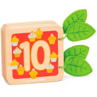 Le Toy Van - PL114 - Lernspiel mit Holzheft für Kinder ab 1 Jahr zum Erlernen des Zählens mit Zahlen von 1 bis 10, Montessori-Spielzeug, Sprachentwicklung und Zahlenerkennung