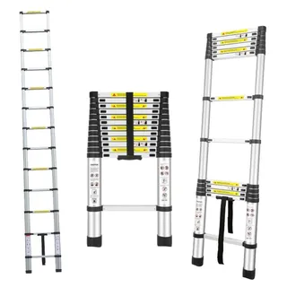 Herzberg HG-5380: Vielseitige Aluminium-Teleskop-Ausziehleiter – 3,8 m