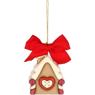 Thun Weihnachtsdekoration Haus aus Keramik, groß, 5,8 x 4,6 cm, Höhe 6 cm