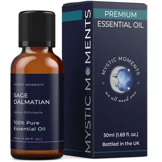 Mystic Moments | Dalmatinischer Salbei Ätherisches Öl (Salvia officinalis) 50ml | 100% reines Aromatherapieöl | Frisches Kräuteraroma für Diffusoren, Klarheit & Raumduft