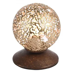 Tischlampe Wohnzimmer Rustikal Rostbraun Gold 12,5 cm G9 Tischleuchte Landhaus