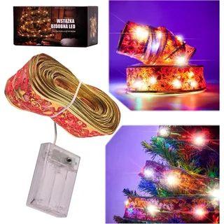 Band dekorativer LED-Streifen 10m 100LED Weihnachtsbaumbeleuchtung Weihnachtsdekoration mehrfarbig mit Batterien