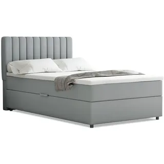 panda möbel Boxspringbett 120x200 EVEREST, mit Topper, mit Bettkästen, Einzelbett, Hellgrau, Panda Möbel - Hellgrau