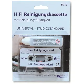 CENTRALSYSTEMS Reinigungskassette für Kassettenrekorder, mit Reinigungsflüssigkeit