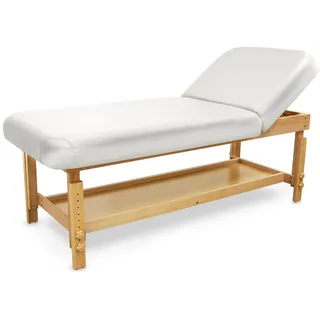 QUIRUMED Massageliege, aus Holz, SPA, mit Rückenlehne, weiße Farbe, Kunstleder, hochdichte Polsterung, höhenverstellbar