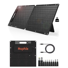 Rophie 60W Solarpanel Faltbare, Tragbarer Solar Panel TragbarerMonokristalline Flexible mit USB/type-C/DC-Ausgang für Tragbare Powerstation, 1.8Kg Ultraleicht, IPX67 für Camping, Reise, Garten, Balkon
