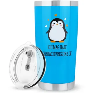 Merclix Pinguin 20oz Reisebecher - Geschenk für Frauen und Männer - Hochzeitstag, Weihnachten, Geburtstag - Pinguine Thema