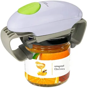 Chulovs Elektrischer Dosenöffner, Küchenhelfer, robust, automatischer Dosenöffner für neue versiegelte Gläser, freihändiger Dosenöffner mit weniger Aufwand beim Öffnen (Weiß)