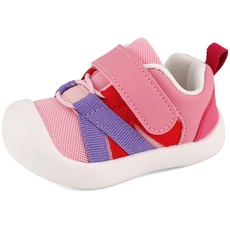MK MATT KEELY Baby Schuhe Mädchen Lauflernschuhe Kinderschuhe 0-2 Jahre Weiche Sohle rutschfeste Atmungsaktiv Leichte Turnschuhe,Rosa2,19 EU