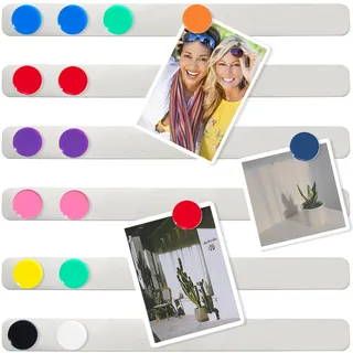 ZDZBLX Magnettafel Memoboard Magnetleiste Memotafel Selbstklebend Magnetleisten Pinnwand Magnetisch Magnetwand Magnettafel Küche Edelstahl Magnettafeln mit 10 Starke Magnete für Fotos Kalender,6 Stück
