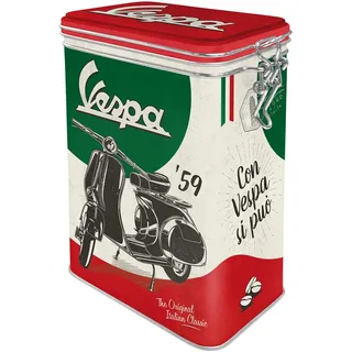 Nostalgic-Art Retro Kaffeedose, 1,3 l, Vespa – The Italian Classic – Geschenk-Idee für Roller-Fans, Original Lizenzprodukt (OLP), Werkstatt-Deko im Vintage Design, Werkstatt-Deko im Vintage Design