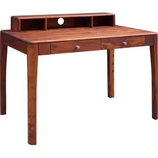 MASSIVMOEBEL24.DE Schreibtisch Sheesham 112x71x85 walnuss geölt BROOKLYN #05 - Dunkelbraun