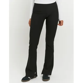 Tally Weijl Stoffhose "SPAPETIM" Materialmix, mit Low Waist Passform und ausgestelltem Beinverlauf, schwarz