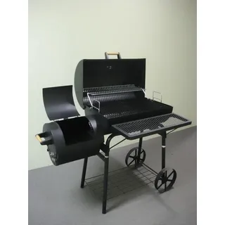 XL Smoker Laguna SECA BBQ STANDGRILL/GRILLWAGEN Holzkohle Grill Grillkamin ca. 1,5 mm Stahl Profi-QUALITÄT - Schwarz