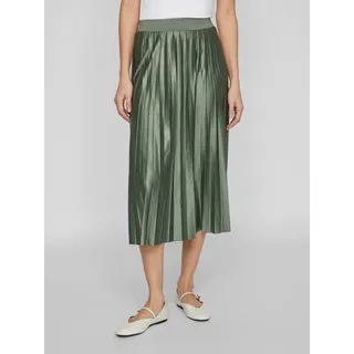 Plisseerock VILA "VINITBAN SKIRT - NOOS", Damen, Gr. XXL (44), laurel wreath, Web, Obermaterial: 96% Polyester, 4% Elasthan, unifarben, regular fit knieumspielend, Röcke Plisseerock, Materialmix