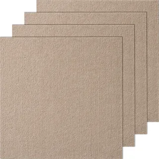 VEVOR Teppichfliesen zum Abziehen und Aufkleben, 457x457mm, selbstklebende Teppichbodenfliesen, weich gepolsterte Teppichfliesen, DIY-Installation für Schlafzimmer, Wohnzimmer (10 Stk., Hellbraun)