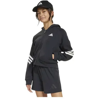 Adidas Future Icons 3 Stripes Reißverschlusspullover - Black / White - 7-8 Jahre