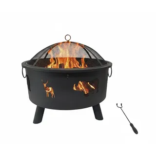 Relaxdays Feuerschale Ø 64 cm Schwarz