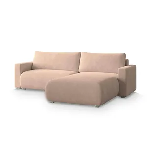 masseno Ecksofa TURIN N mit Schlaffunktion L-Form, Sofa mit Bettkasten, Wohnzimmersofa, Couch, Soffa, Bettsofa, Couchgarnitur- Rosa, NOW OR NEVER 61 - Rosa