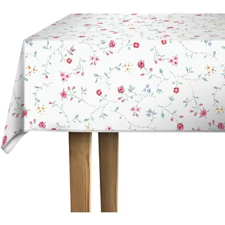 D-C-TABLE Wachstuchtischdecke Bella 1,40 m x 1,80 m Weiß