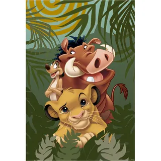 Bild KOMAR "Lion King Carefree Trio", bunt (farbe bild(er): bunt), B:50cm H:70cm, Holz, Papier, Bilder, Bild, Wandbild zur Dekoration im Kinderzimmer - ohne Rahmen