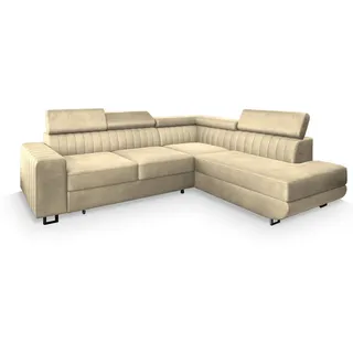 masseno Ecksofa mit Schlaffunktion Nola , creme , Maße (cm): B: 253 H: 88