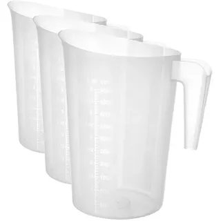 HENDI Messbecher, mit Skalierung, Stapelbar, Bruchsicher, 5,0L, ø210x(H)270mm, Polypropylen (Packung mit 3)