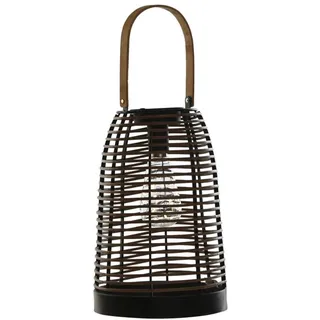 DKD Home Decor Solarleuchte, Braun, Schwarz, Bambus, Rattan, 20 x 20 x 45 cm