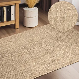 HANSE HOME Teppich HANSE HOME "Sharmila Juteteppich", beige (natur weiß), B:80cm H:9mm L:200cm, Jute, Teppiche, Teppich, 100% Jutefaser, Natur, Wohnzimmer, Esszimmer, Flur, Boho, Skandi
